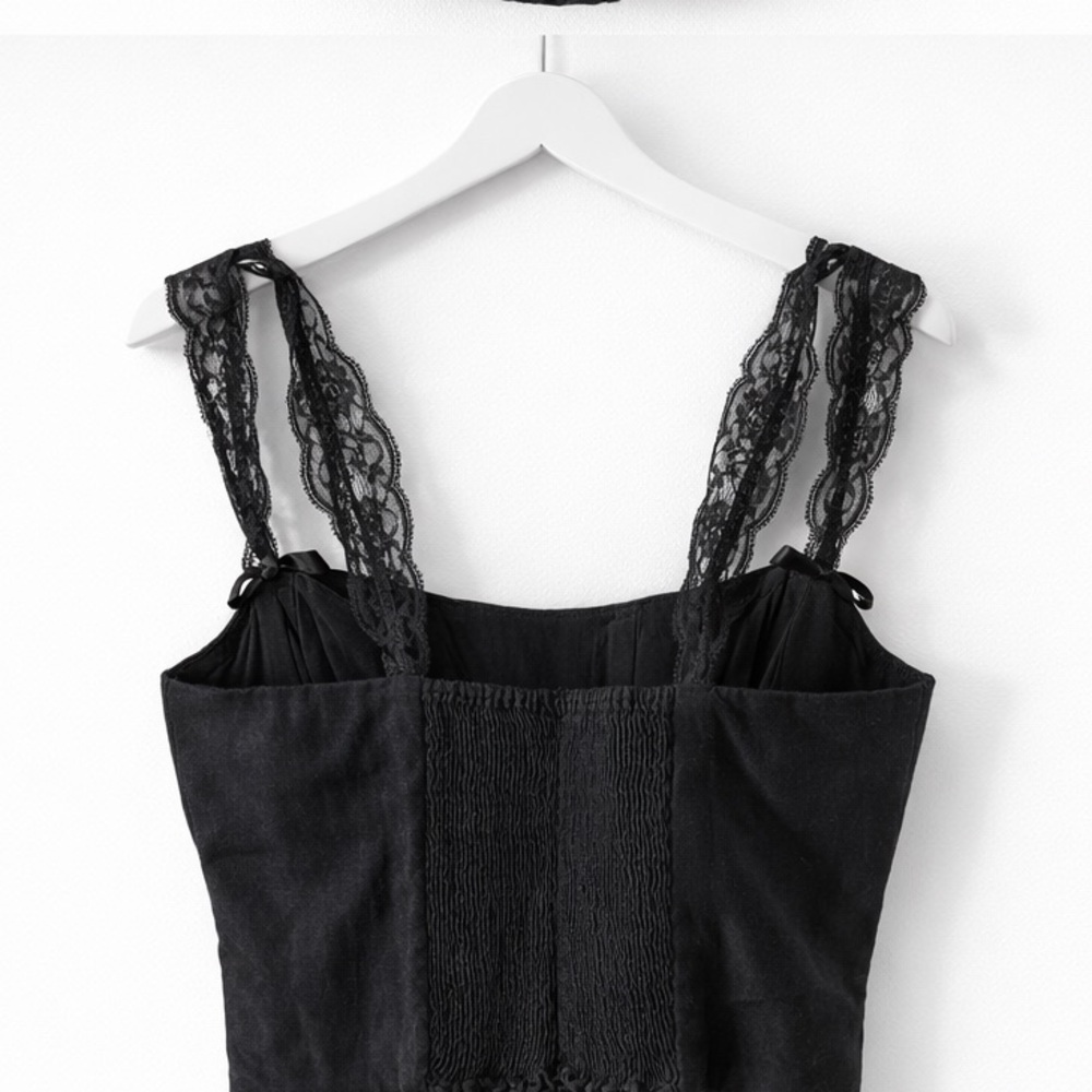 Reformation Black Lace Trim Tank Top - Picture 2 of 2